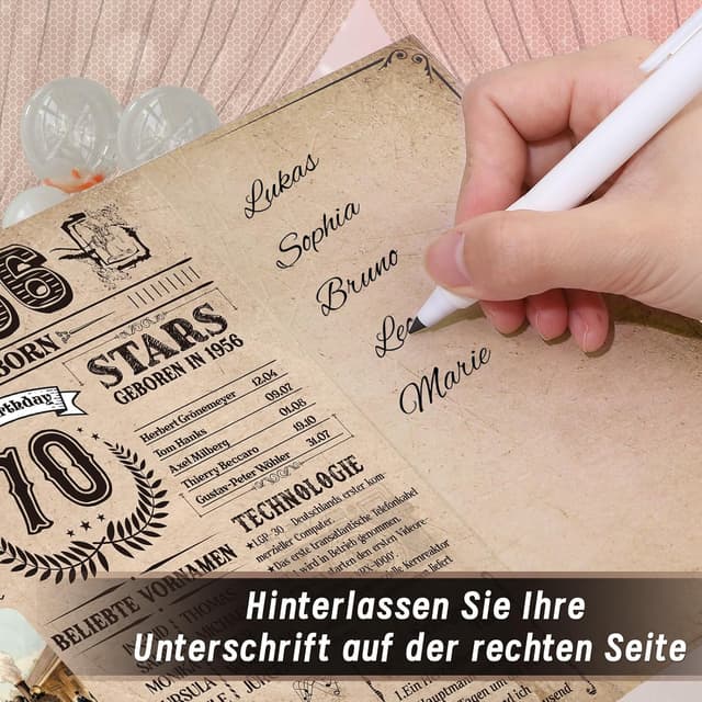 Thumbnail 4 de Thboxes Geburtstagskarte 70 „Back in 1956“ – Vintage-Grußkarte mit Umschlag