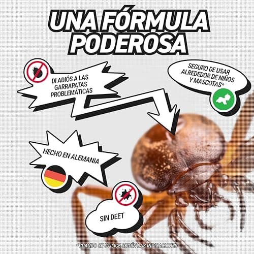 Detalle de RepellShield® Spray repelente de garrapatas y pulgas para humanos (250 ml) con tomillo y geraniol