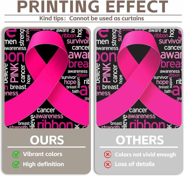 Detalle de Luminora 72x43inch Breast Cancer Awareness Pink Ribbon Backdrop Banner