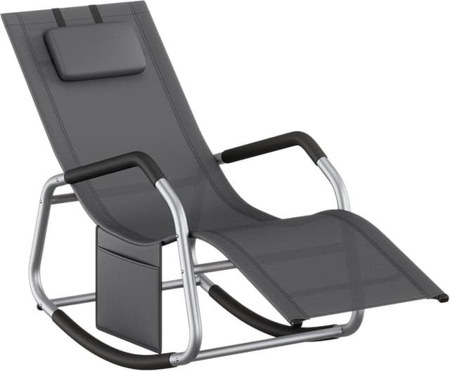 Detalle de SONGMICS Fauteuil à Bascule Gris GCB230GZ02