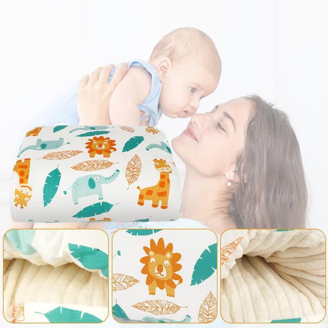 Detalle de Aolso Arm Stillkissen & Ministillkissen fürs Stillen unterwegs – weiches Wiegenarmkissen