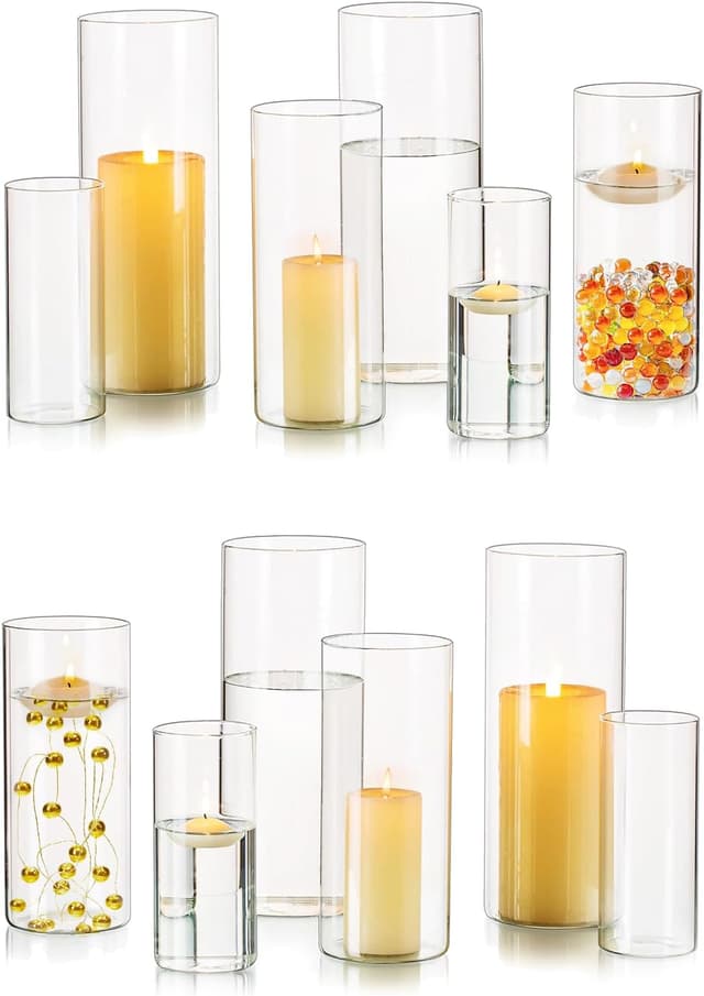 Imagen de Hewory Lot de 12 photophores verre cylindrique đŻ en OfertitasTOP