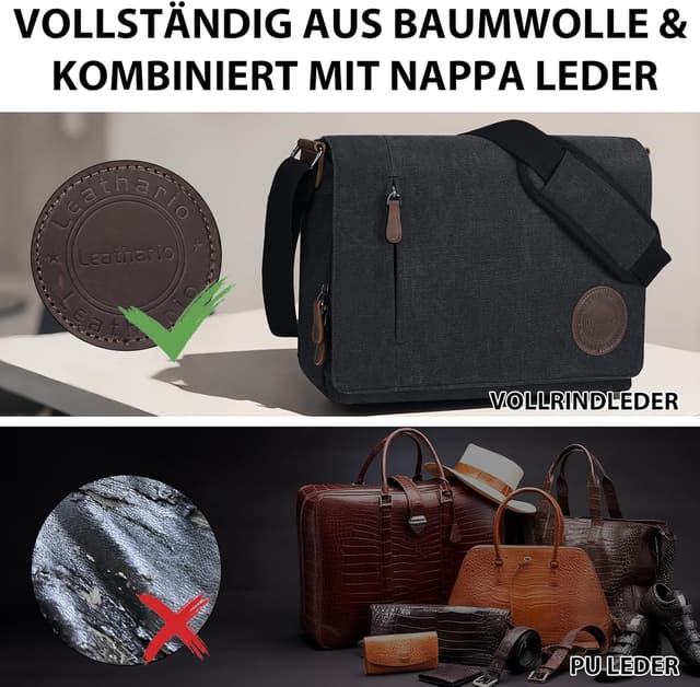 Thumbnail 6 de Leathario Umhängetasche 15,6 Zoll