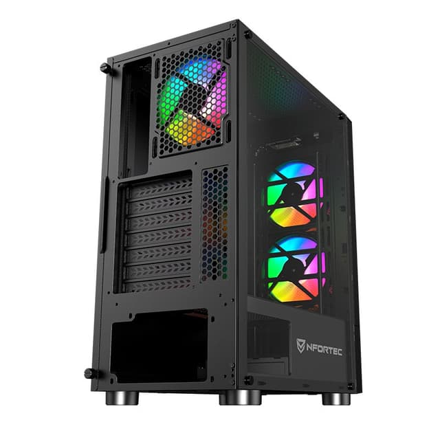 Detalle 2 de Nfortec Caelum RGB Torre ATX con frontal mallado cristal templado