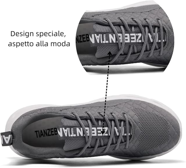 Detalle 2 de TIANZEBEN Herren Sneaker für Running