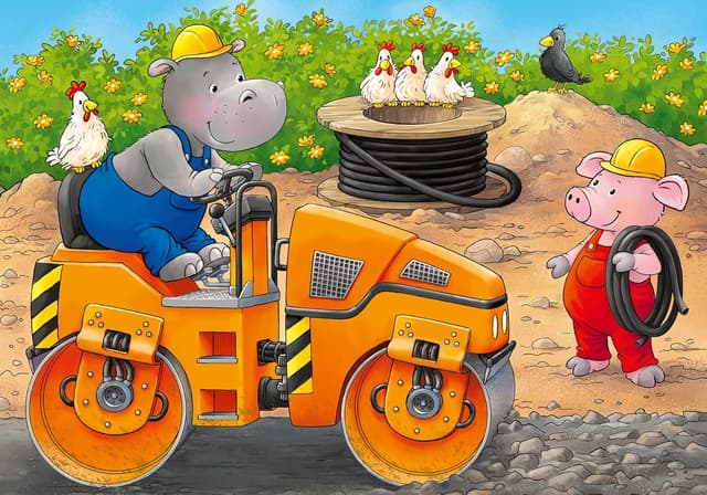 Detalle de Ravensburger Kinderpuzzle 8 Teile Tiere auf der Baustelle