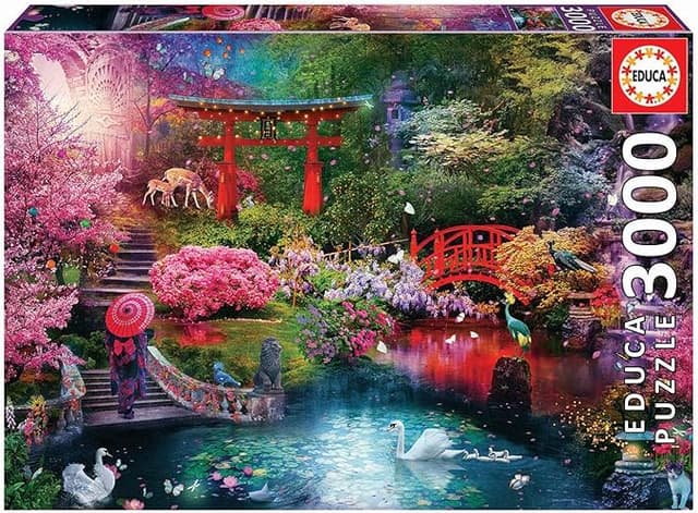 Detalle de Educa Puzzle de 3000 Piezas 🌸 Jardín Japonés, Incluye Pieza Perdida