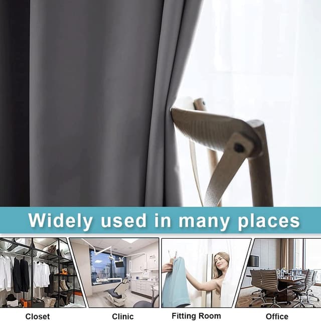 Thumbnail 4 de RYB HOME Gray Blackout Room Divider Curtain 9 ft 🪟