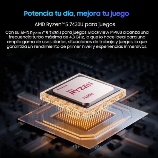 Detalle 2 de Blackview MP100 PC sobremesa Ryzen 5 7430U 16 GB 512 GB SSD