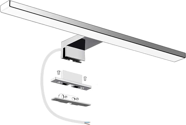 Detalle de Azhien LED-Spiegelleuchte fürs Badezimmer 10 W, 820 lm, 40 cm, Kaltweiß 6500 K, IP44 (3in1 Montage, 230 V)