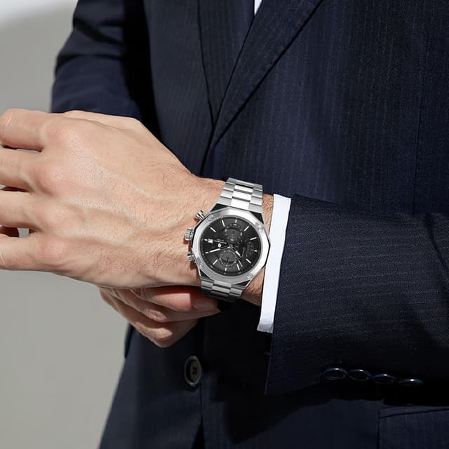 Detalle 2 de BENYAR orologio da uomo analogico al quarzo in acciaio, cinturino Timing, impermeabile e luminoso