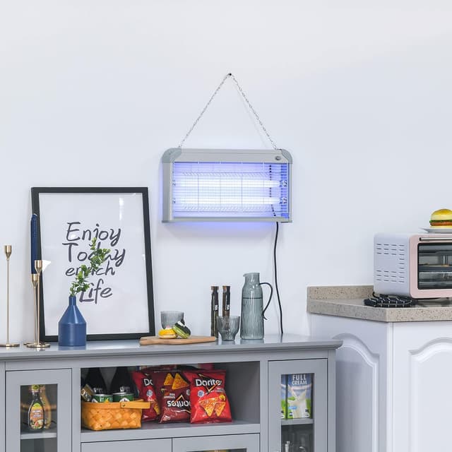 Detalle 2 de Outsunny Lampe Anti-Moustique électrique UV 30 W – piège à insectes pour intérieur et extérieur, portée annoncée 60 m² (gris)