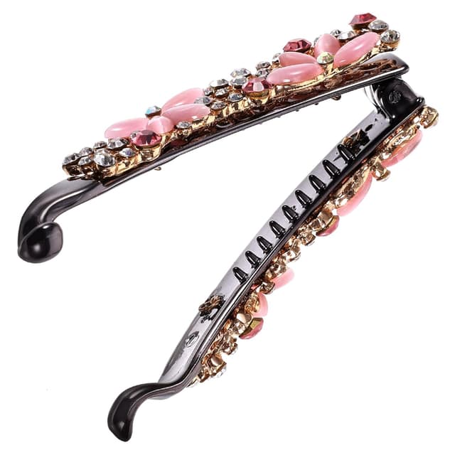 Detalle de FOMIYES Rhinestone Bananenhaarklammer – elegante Haarspange für Pferdeschwanz & Alltag