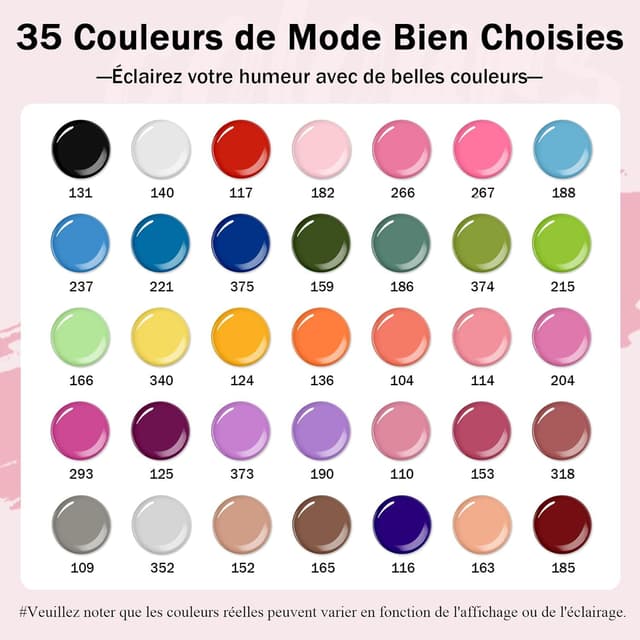 Detalle 2 de Kit vernis semi-permanent VANREESA 48 W avec lampe UV, ponceuse électrique et 35 couleurs