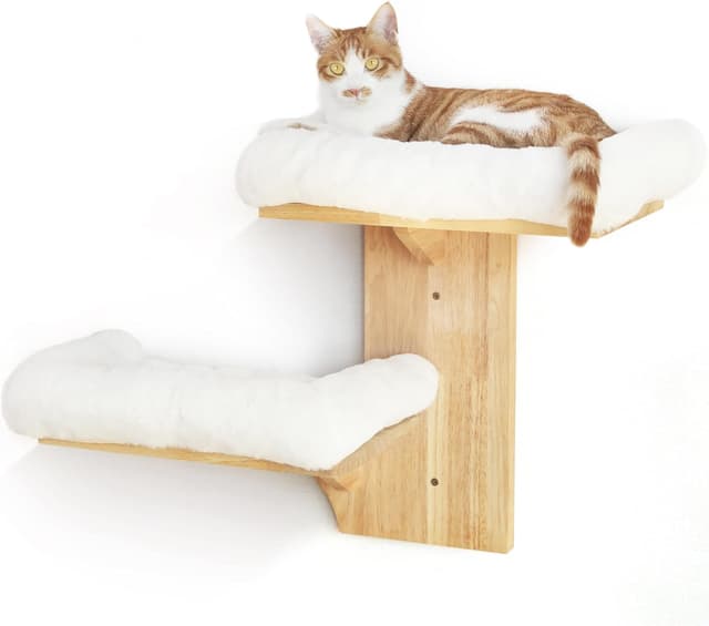 Detalle de FUKUMARU Cat Wall Shelves with 2 Platforms – Tree-Shape Wall-Mounted Cat Perch