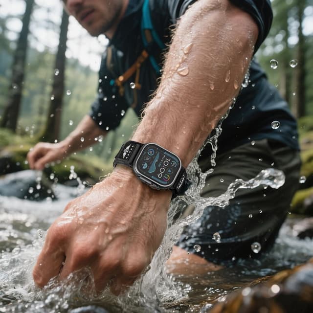 Detalle de BXUXOHS Rugged Nylon 49mm Apple Band