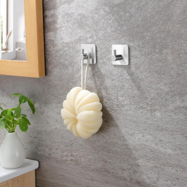 Detalle de ZUNTO kit accessori bagno con porta asciugamani, portarotolo e ganci adesivi (3 pezzi) in acciaio inox