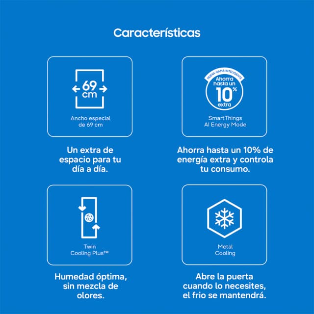 Detalle de Samsung BRB38G705DWWEF frigorífico combi 389 L