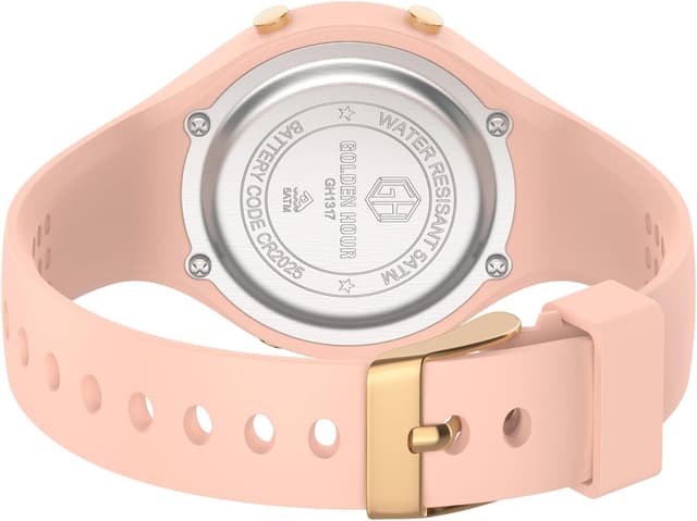 Detalle 2 de GOLDEN HOUR Digital Uhr Damen – 5ATM wasserdichter Sport-Chronograph mit Silikonarmband