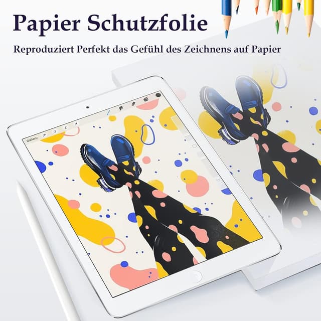 Detalle 2 de 2er Set matte Papier-Folie für iPad Air 3 (2019) 10,5 Zoll & iPad Pro 10,5 (2017) – Screen Protector zum Zeichnen