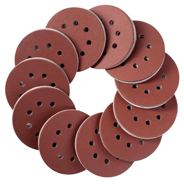 Detalle de Selead 120 Stück Schleifpapier 125 mm Klett Profi (8-Loch) Körnung P40–600 für Exzenterschleifer