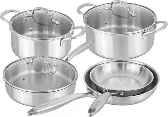 Detalle de Nuovva 8pc stainless steel cookware set