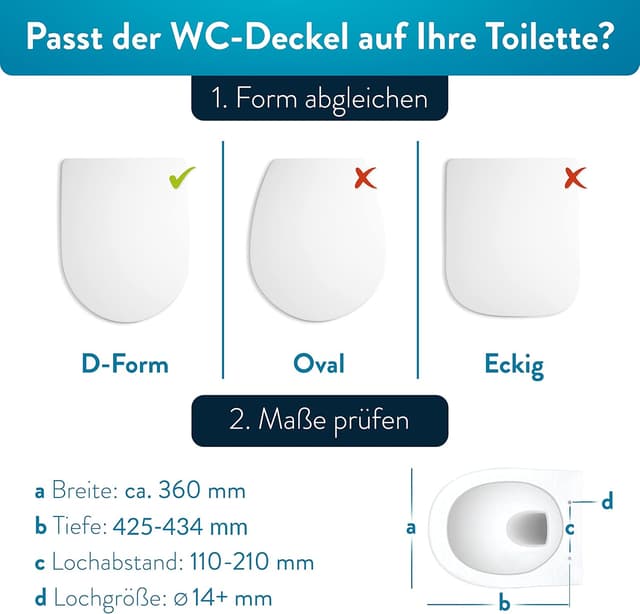 Thumbnail 6 de Benkstein Abattant de WC antibactérien en Urea-Duroplast avec fermeture douce et Quick Release (forme D, blanc)