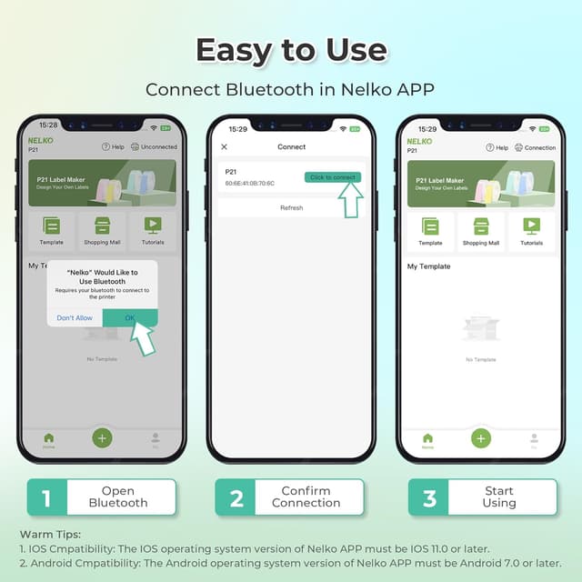 Detalle de Nelko P21 portable Bluetooth label printer