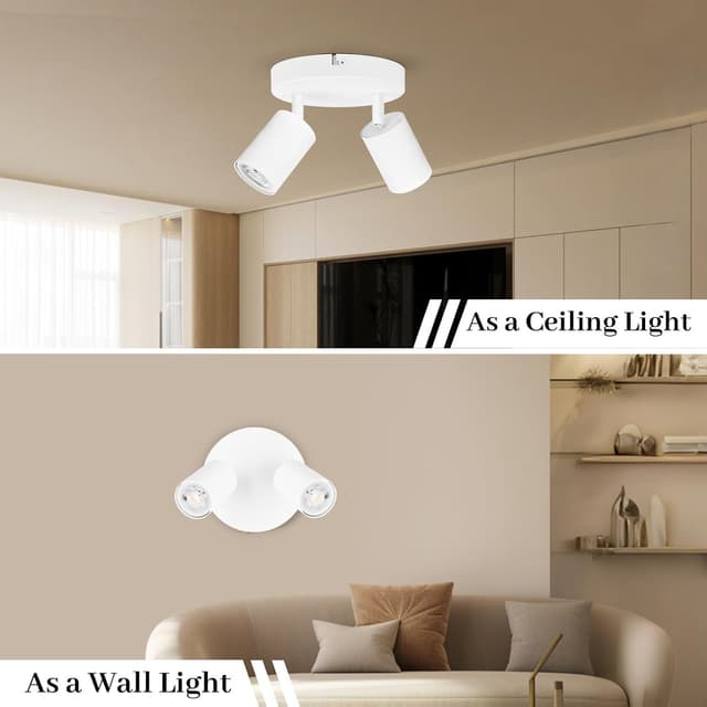 Detalle 2 de GeyouLux 2-flammiger Deckenstrahler rund (GU10) mit schwenkbaren Spots