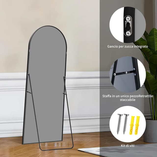 Thumbnail 5 de KOCUUY Bogen Standspiegel 147 x 47 cm Ganzkörper