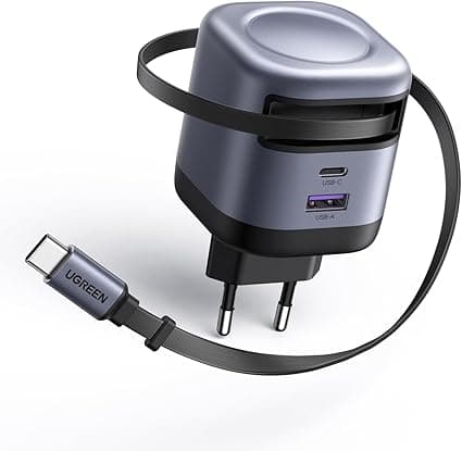 Detalle de UGREEN Cargador USB-C GAN 45W 3 en 1 con Cable 🔌