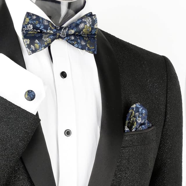 Detalle de Alizeal Mens Floral bow tie set