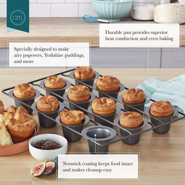 Detalle 2 de Chicago Metallic 26121 Professional 12-Cup Non-Stick Mini Popover Pan (16-Inch-by-10.75-Inch)