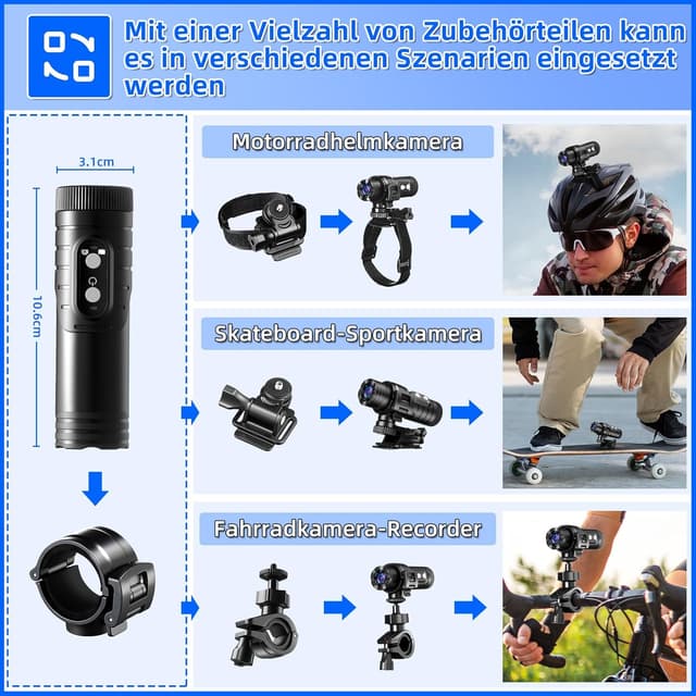 Thumbnail 5 de AIKER Dash cam Moto Professionale 1080P