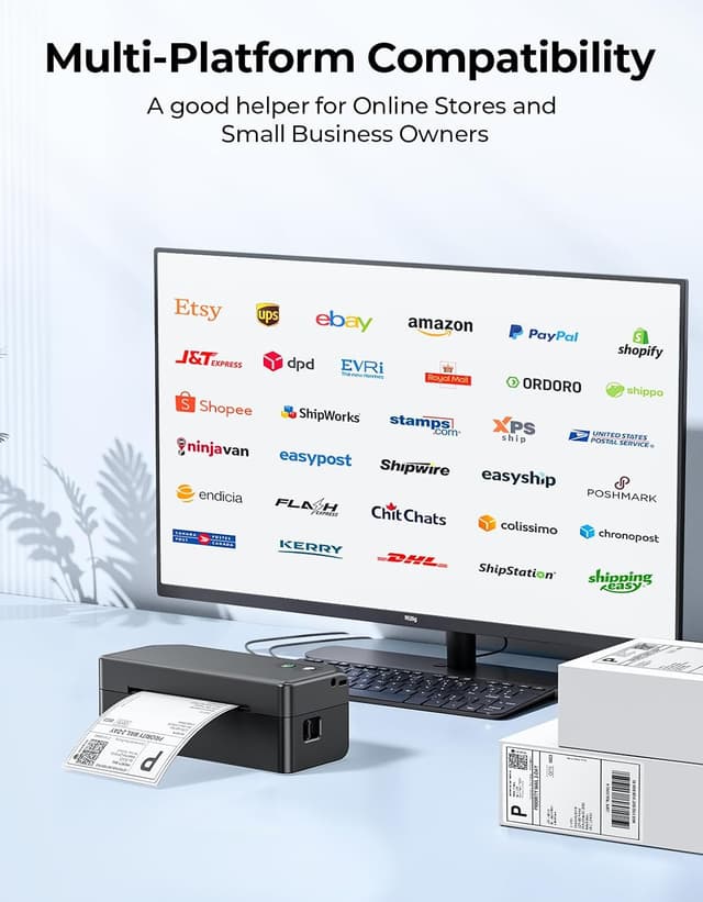 Detalle de SVANTTO Bluetooth Thermal Label Printer 4x6 (Y42BT) for 4x6 shipping labels