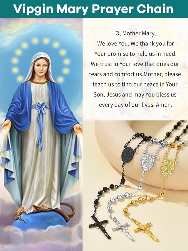 Detalle 2 de Supcare collana rosario con crocifisso 6 stili