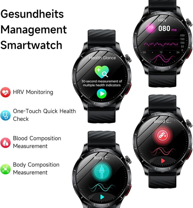 Detalle de Blood pressure & ECG smartwatch 1.43" AMOLED