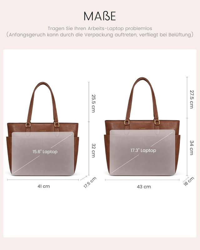 Detalle de LOVEVOOK Borsa tote grande da donna con 11 scomparti e tracolla, porta PC e organizzazione per lavoro e università