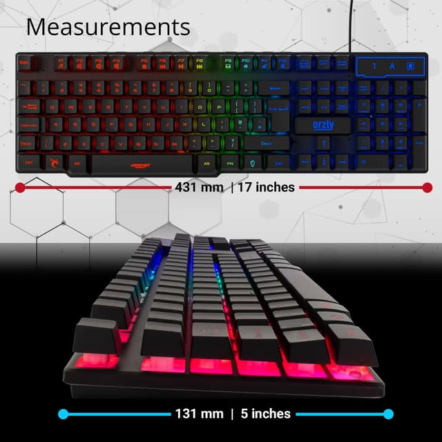 Detalle de Orzly RX250-K RGB gaming keyboard 104-key