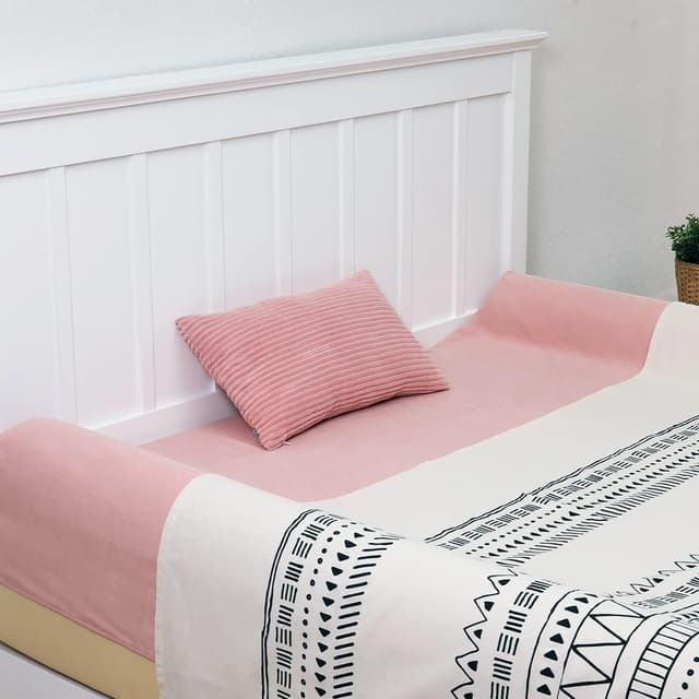 Detalle de TANYOO Bettkantenschutz / Bed Bumper für Kinderbett – gepolsterter Rausfallschutz mit waschbarem Bezug