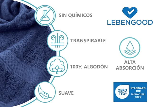 Thumbnail 2 de LEBENGOOD Juego de Toallas 550gsm Pack 10