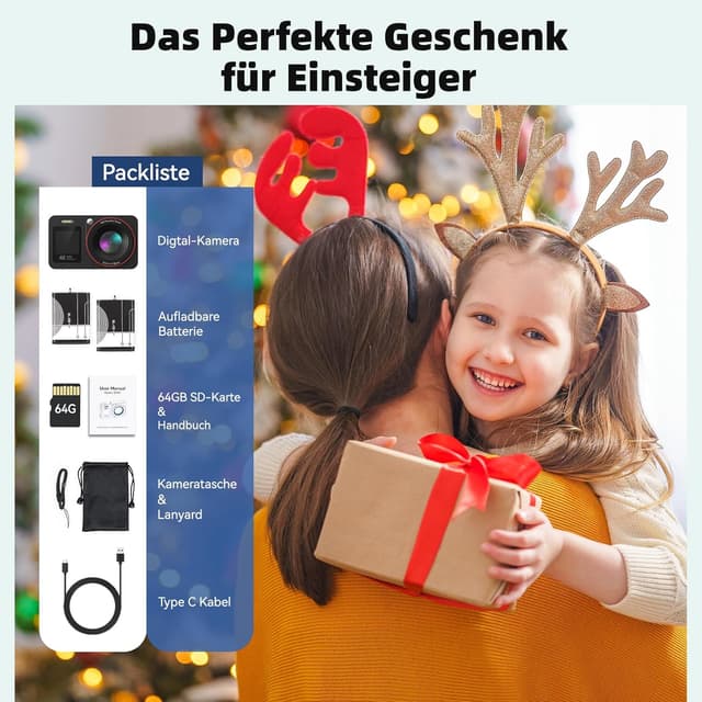 Thumbnail 6 de Digitalkamera 4K 64MP Vlogging Kamera 18X