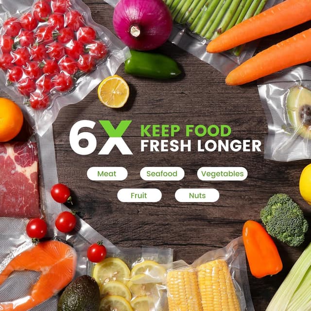 Detalle 2 de Diboniur Sacchetti Sottovuoto Alimenti: 3 rotoli da 28/25/20×300 cm, goffrati e riutilizzabili