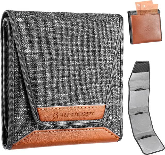 Detalle de K&F Concept Optics Lens Filter Case (folding pouch) for up to 3 filters up to 82mm