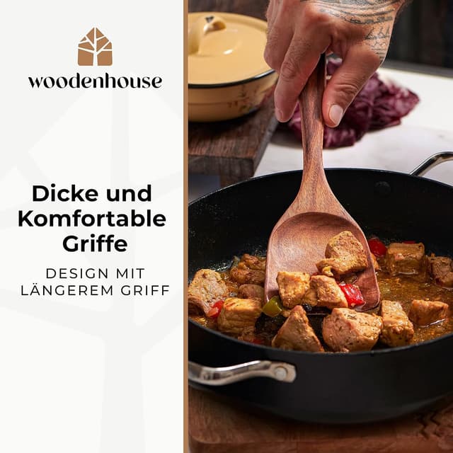 Detalle de Kochbesteck-Set aus Holz 13-teilig mit Halter