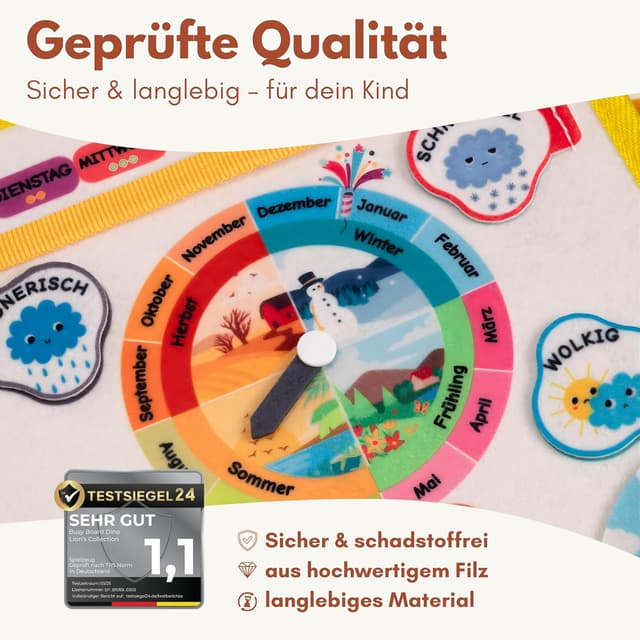 Detalle 2 de Lions Collection Montessori Busy Board (Deutsch) ab 3 Jahren – Busy Book & Activity Board für Reisen