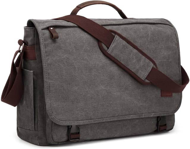 Detalle de S-ZONE Homme sac à bandoulière 17,3 pouces (toile) pour ordinateur portable et documents de travail