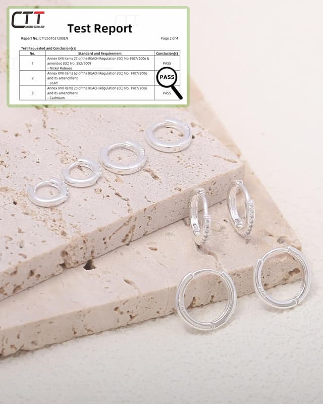 Thumbnail 6 de BVLAGIDA 4 paires de créoles en argent 925 (argent/or) — hypoallergéniques pour plusieurs piercings