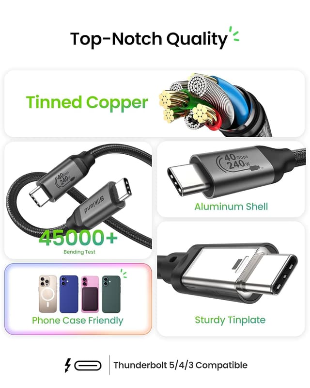 Thumbnail 5 de Silkland USB4 Thunderbolt 4 Kabel 2 m 40 Gbit/s