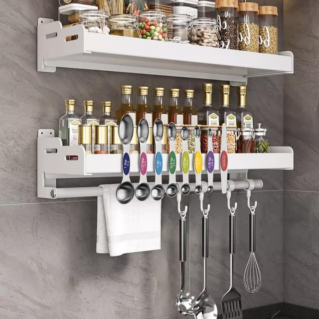 Thumbnail 5 de ChefAide Pack of 8 Stainless Steel Magnetic Measuring Spoons Set (Dual Sided, Stackable, With Leveler)